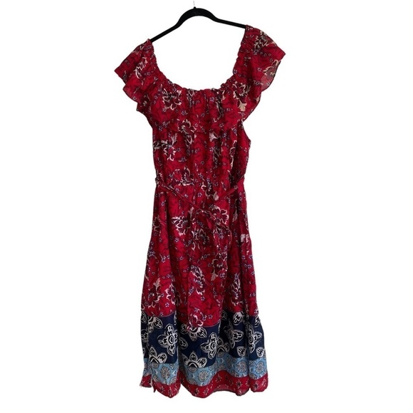 Lane Bryant Floral Off the Shoulder Ruffle Maxi Dress, Size 26/28 - Picture 1 of 8